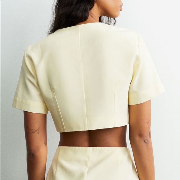 🦙📦Zara linen blend mink skirt Medium Pale yellow - Picture 2 of 5